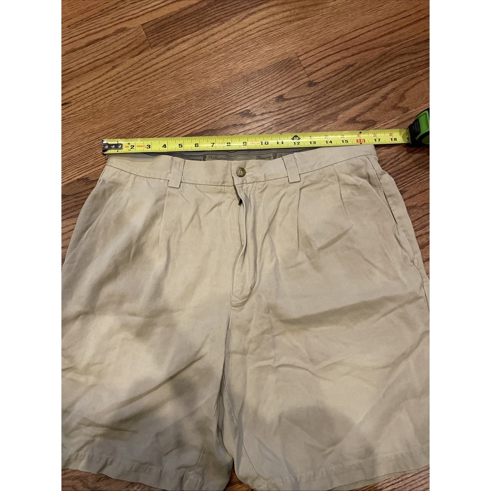 Tommy Bahama Men's 100% Silk Shorts Pleated Tan Size 34 8" Beach Preppy‎ Casual - Picture 5 of 6